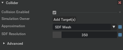 Enable SDF on Mesh Collider