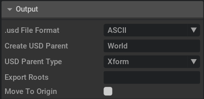 An image of the Output options.