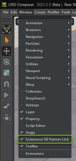 Show the extension window settings pane