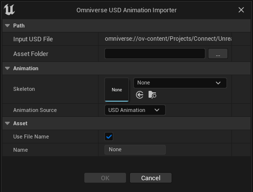 Importing a USD animation clip