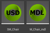 Omniverse USD and MDL asset icons