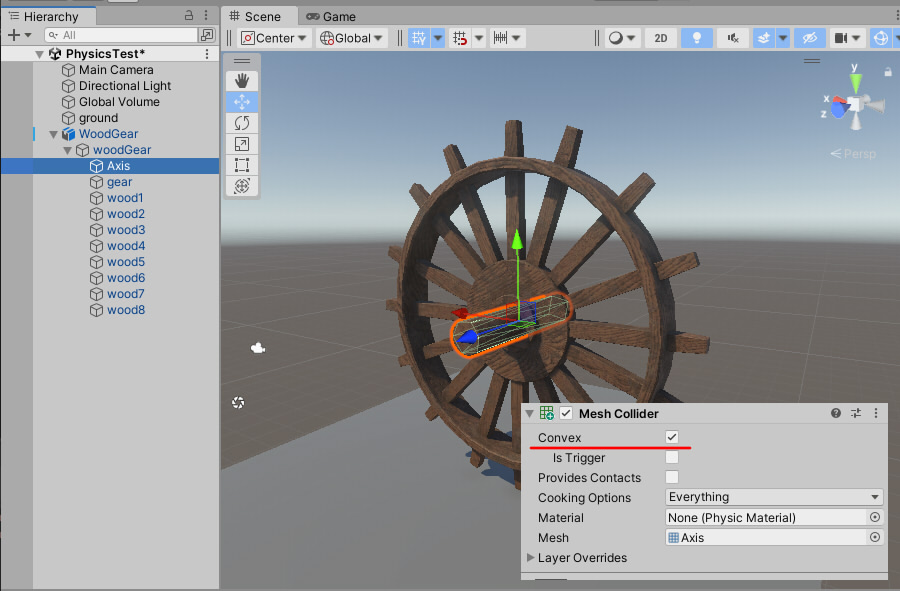 Set convex in Mesh Collider.