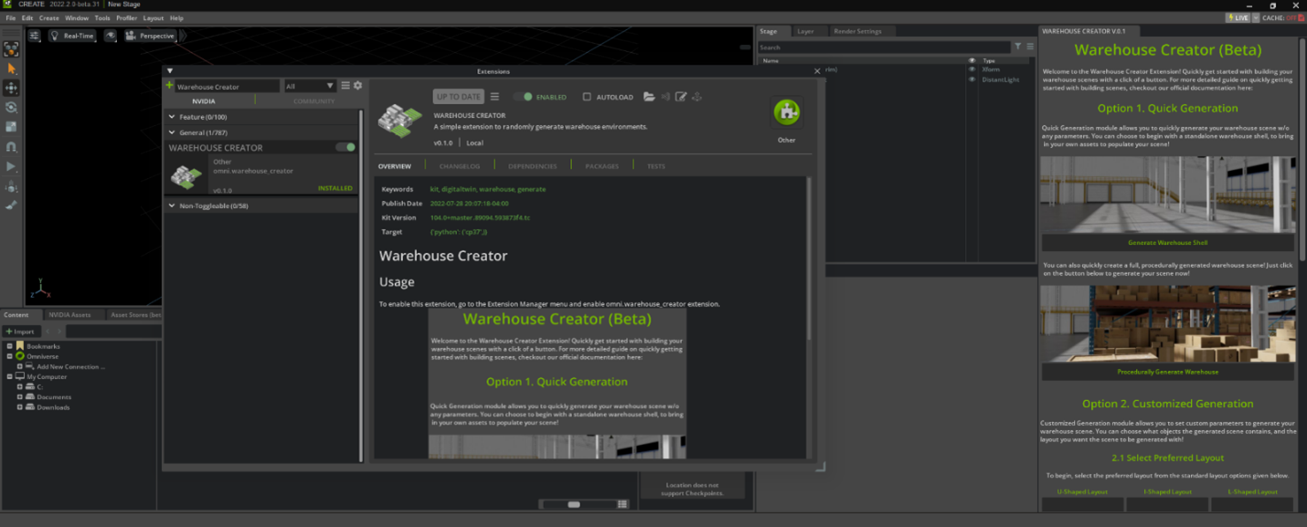 Screenshot of the enabled Creator Extension.