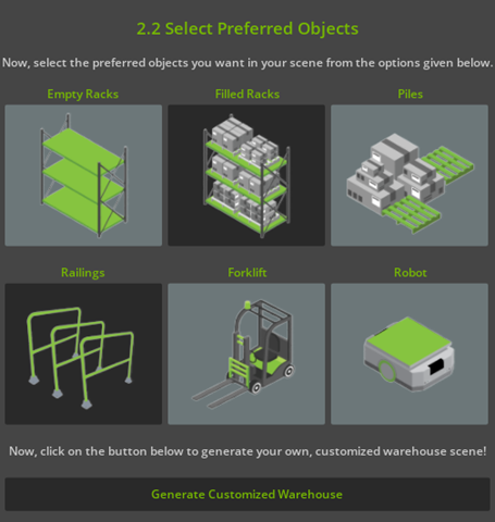 Screenshot of selecting your preferred objects.