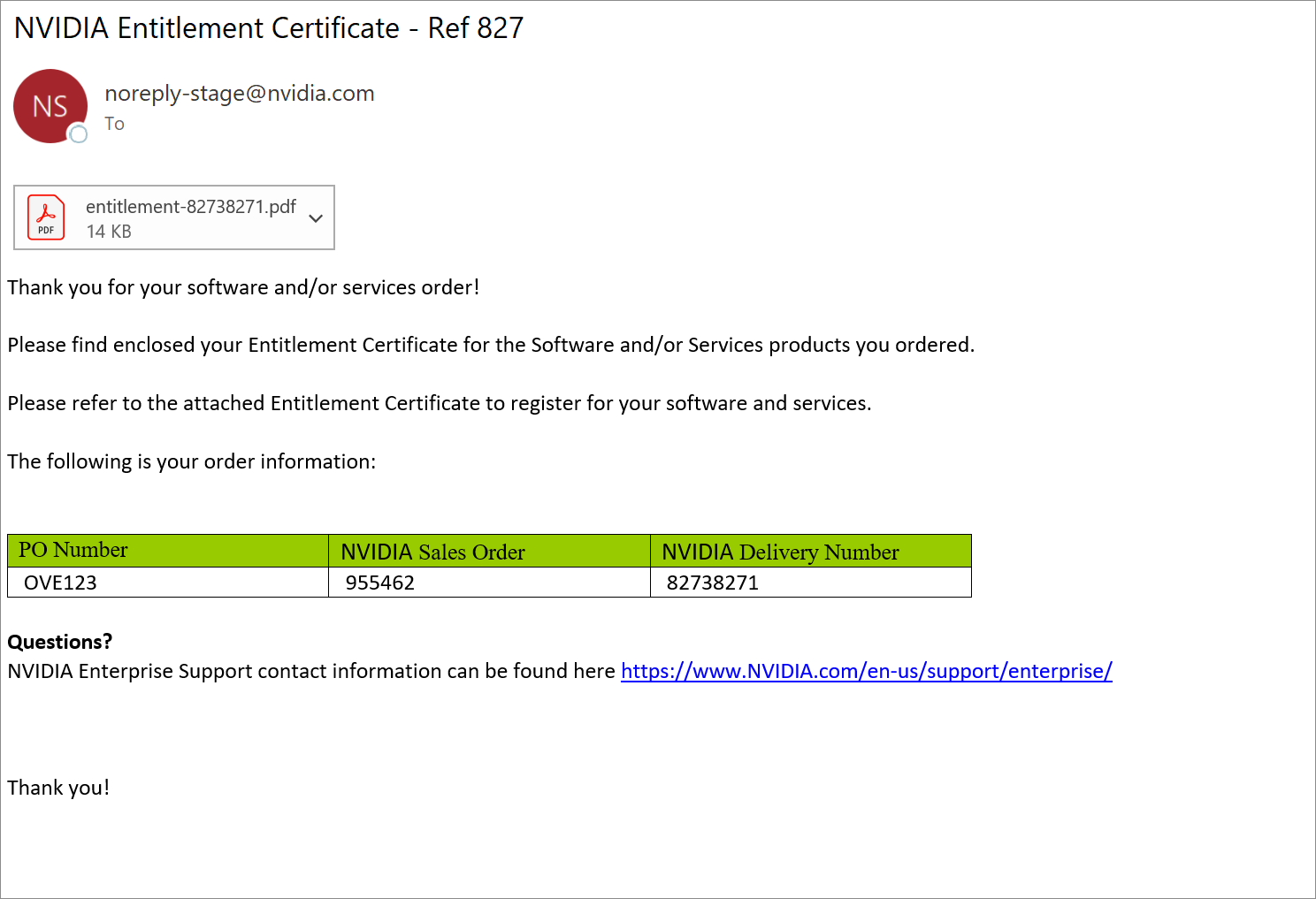 Enterprise entitlement certificate for Omniverse