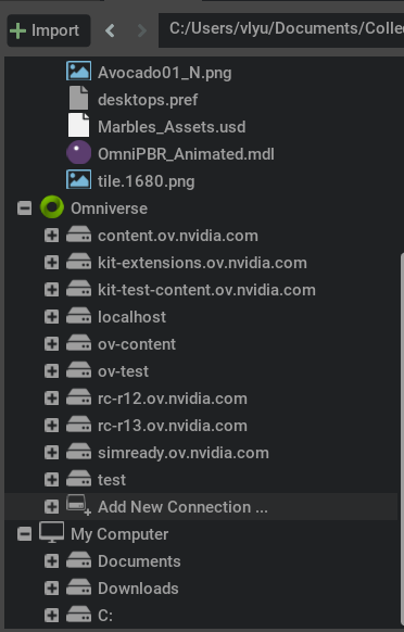 Content Browser "Add New Connection" option