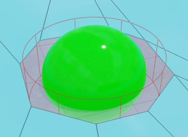 An example of a sphere as a NavMesh Obstacle