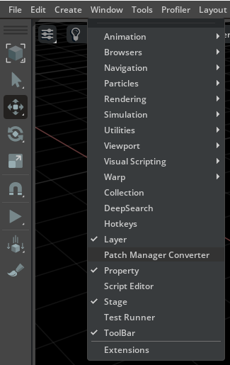 Enable Patch Manager Converter Extension in Menu