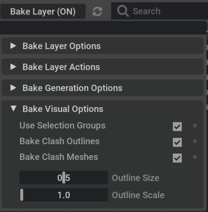 Bake Visual Options