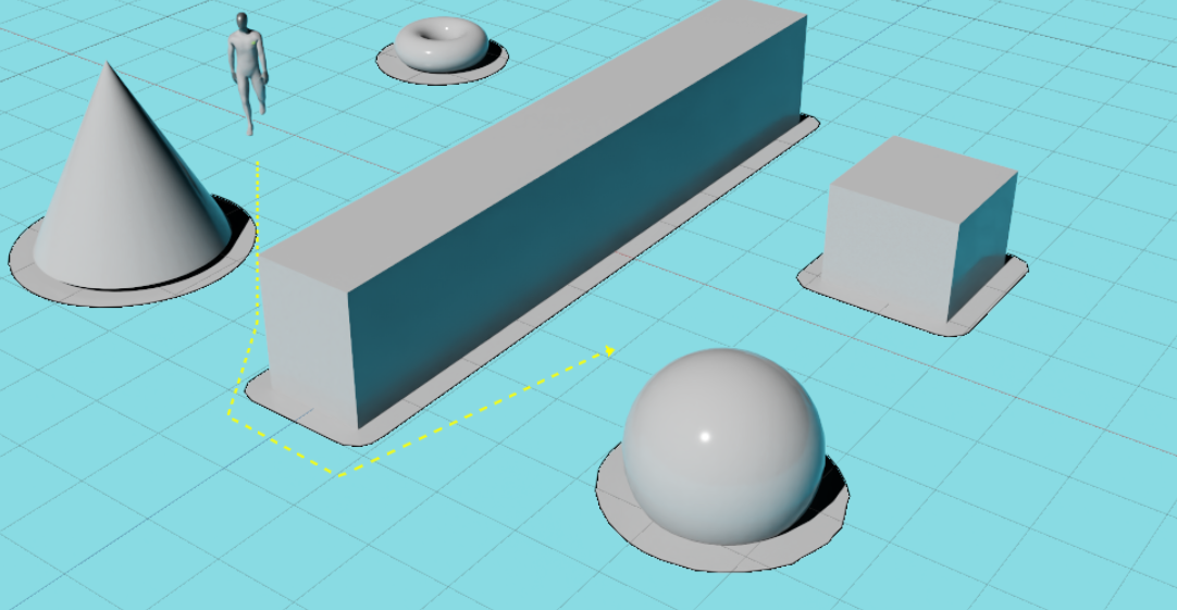 Character traversing a scene using the NavMesh system