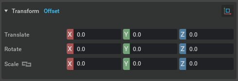 The Property panel's Transform section