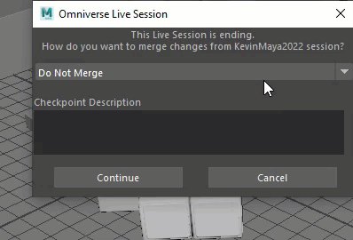 Live Mode Merge options in Maya