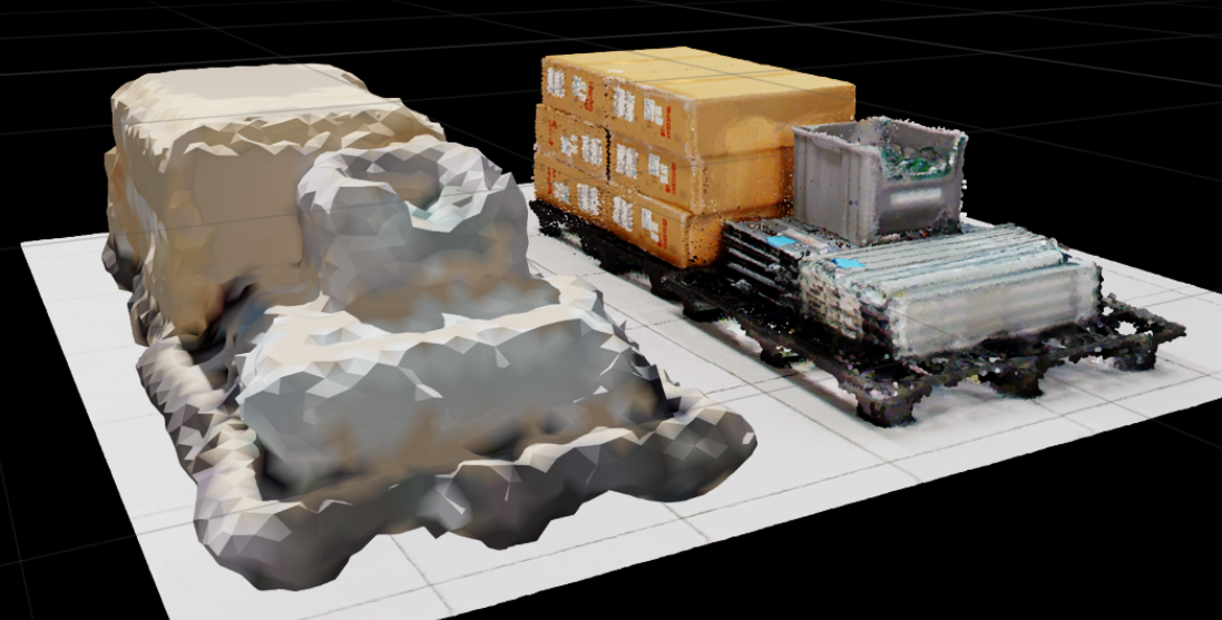 Viewport after CUDA reconstruction with the low-detail, fast preset