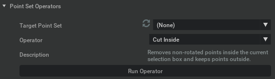Point Set Operators panel with Target Point Set and Operator dropdowns