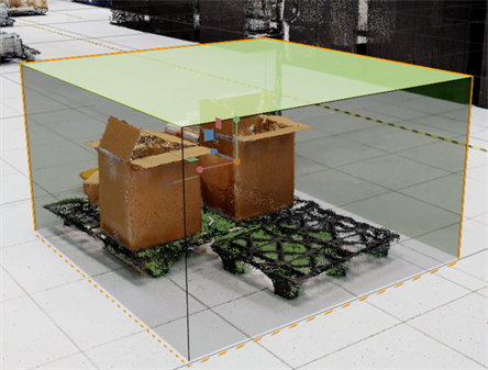 Selection Box placed on a Point Cloud surface in the viewport