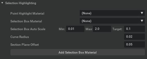 Selection Highlighting panel in the Selection Box window