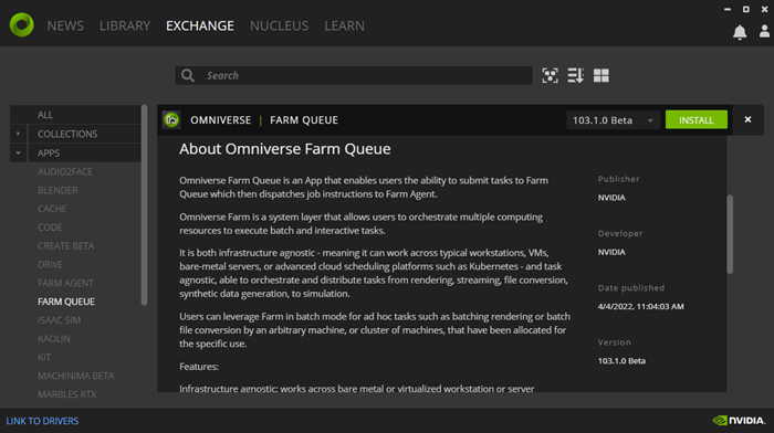 Omniverse Launcher: Queue