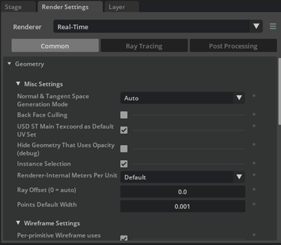 CAE-specific preferences and settings panel