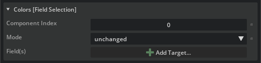 Colors Field Selection section in the Property panel with Add Target