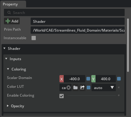 Color ramp and domain controls for Streamlines