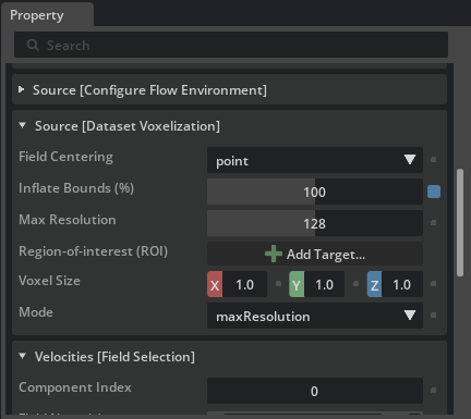 Dataset Injector voxelization properties with Inflate Bounds set to 100