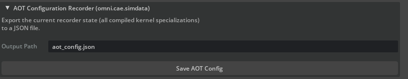 CAE Preferences page showing the AOT Configuration Recorder