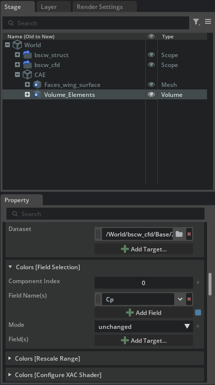 CFD Volume operator with the Cp field selection applied