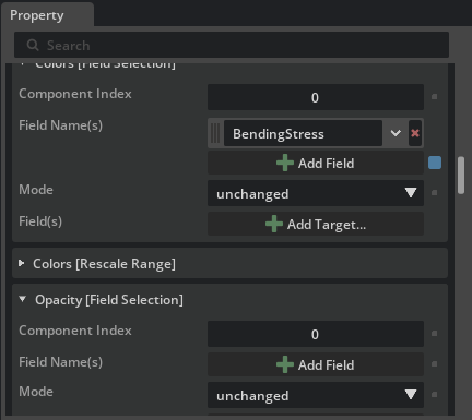Faces operator properties showing BendingStress as the active color field