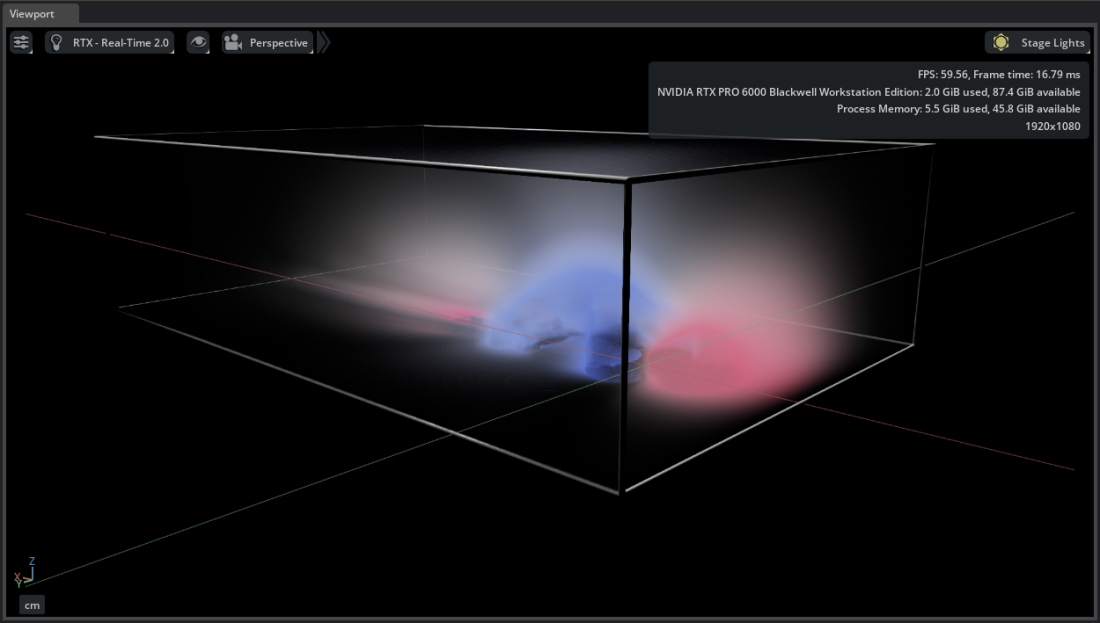 Volume operator rendering a scalar field
