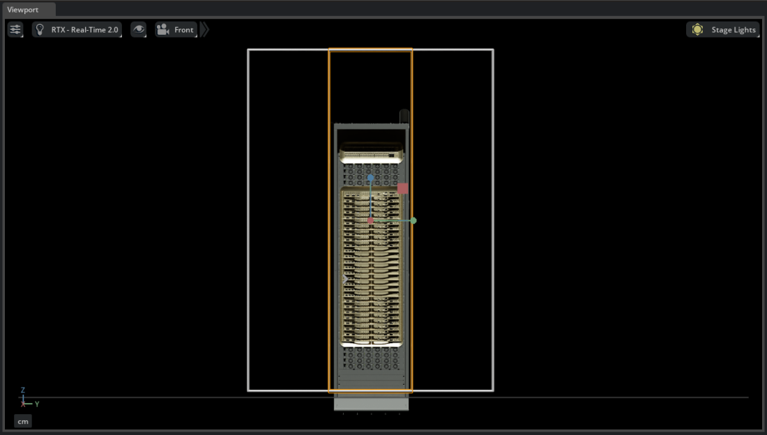 Thermal region of interest aligned behind the rack from the front