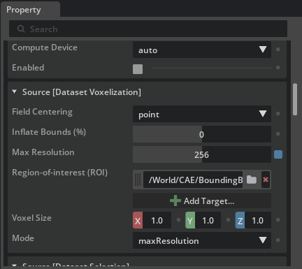 Volume voxelization properties targeting the smaller Bounding Box as the ROI