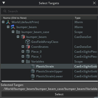 Selecting PlasticStrain from the Variables list