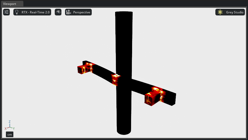 Bumper beam impact simulation colored by plastic strain