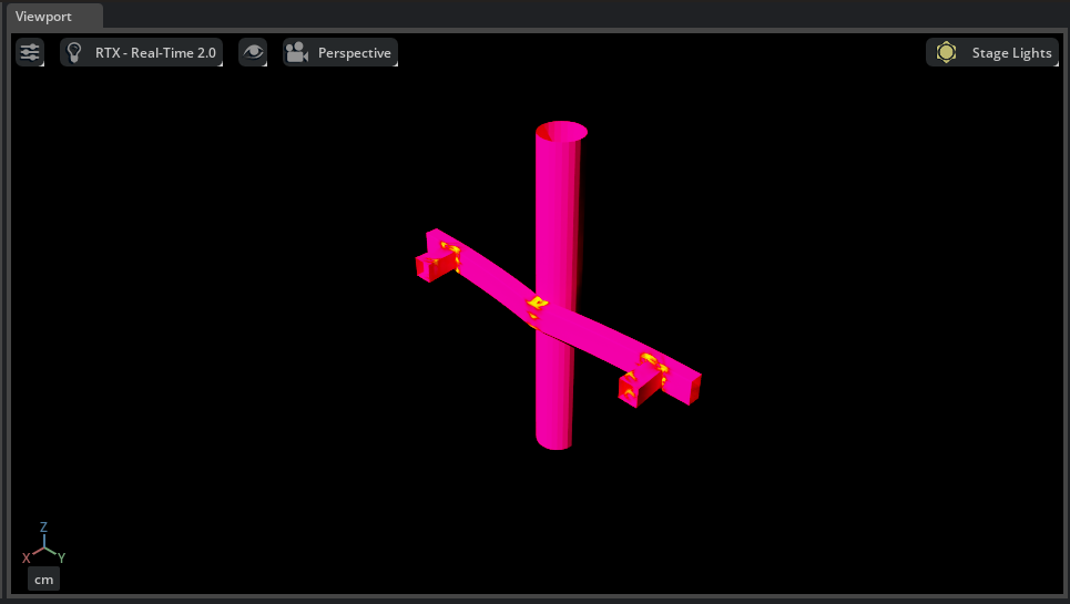 Bumper beam colored by PlasticStrain with the default range
