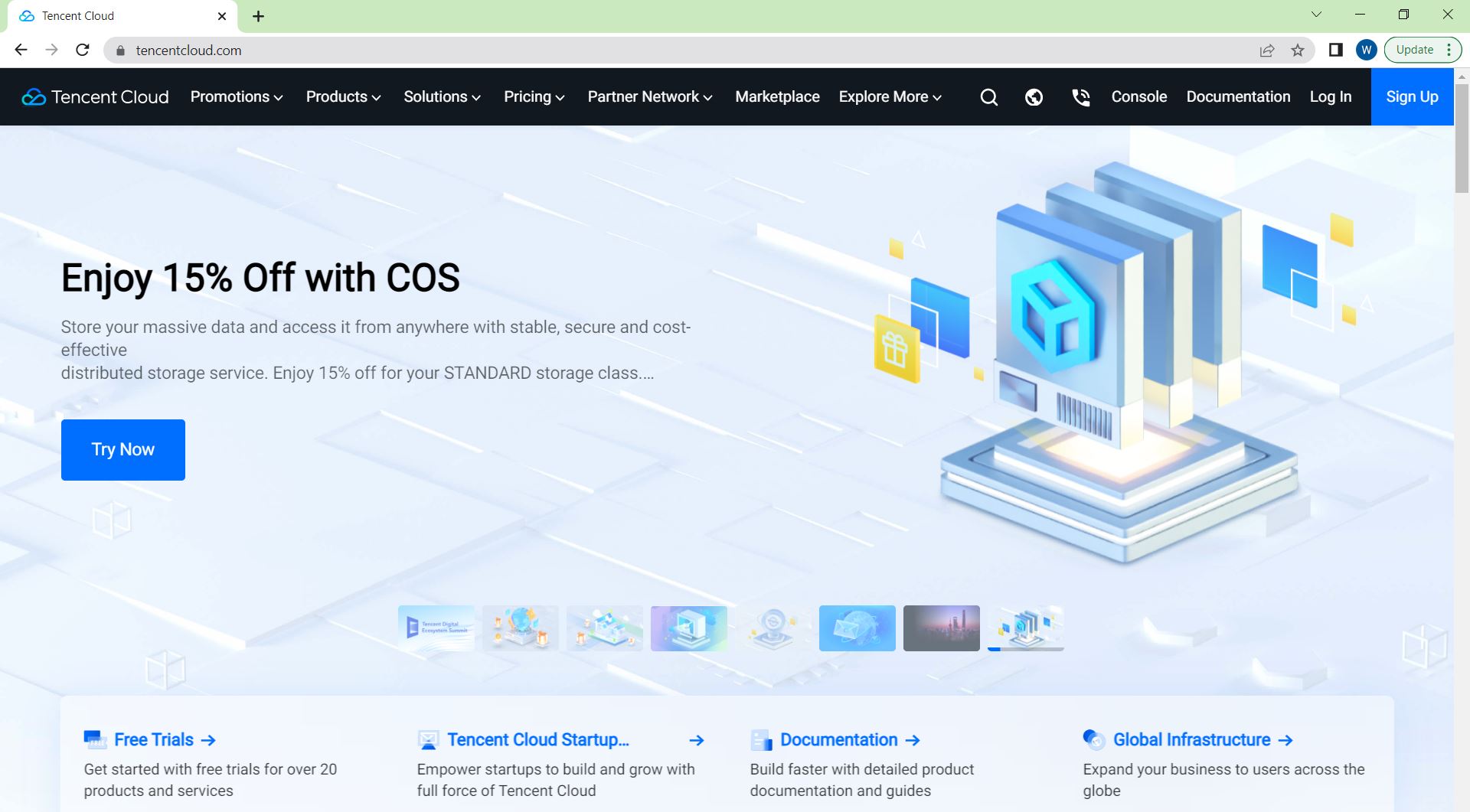 Tencent Cloud homepage