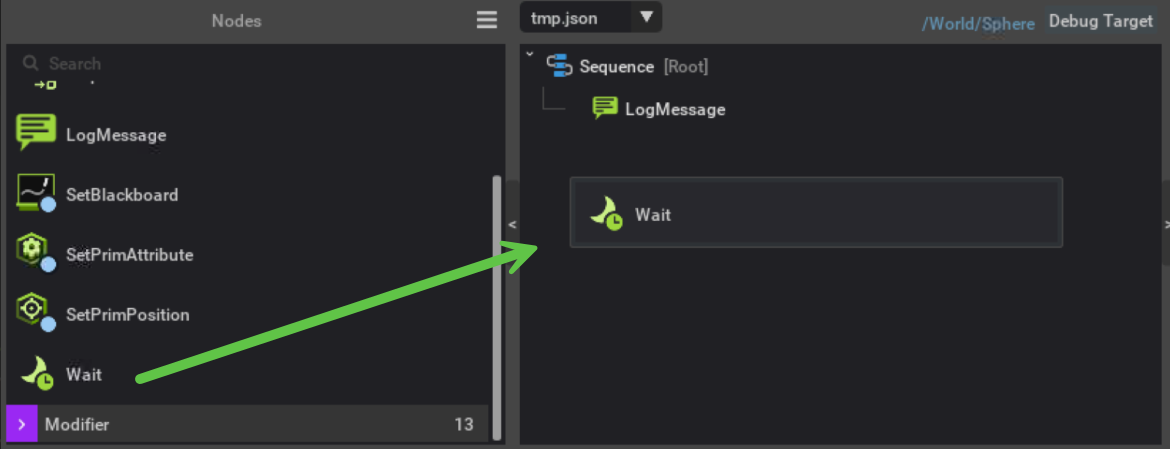Drag and drop nodes
