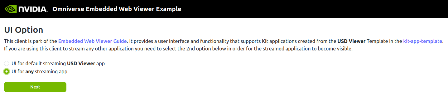 Streaming UI Selection