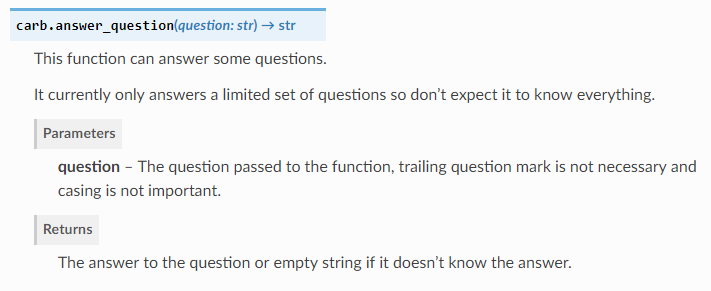 Answer documentation C++
