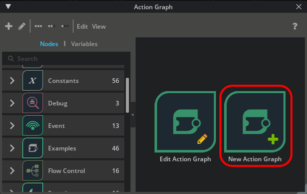 The graph being created