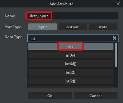 An input being added to a script node in the property panel