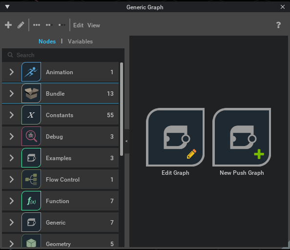 Push graph editor New Graph button