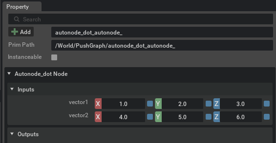 Setting input values on the node