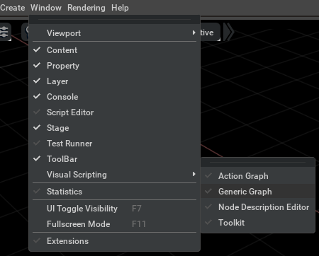 Push graph editor menu item