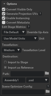 CAD Converter Import Options