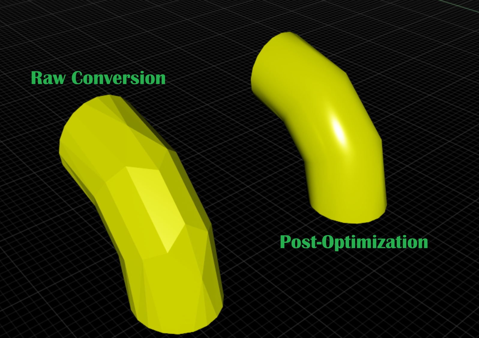 Revit pipe elbow before and after post-conversion optimization