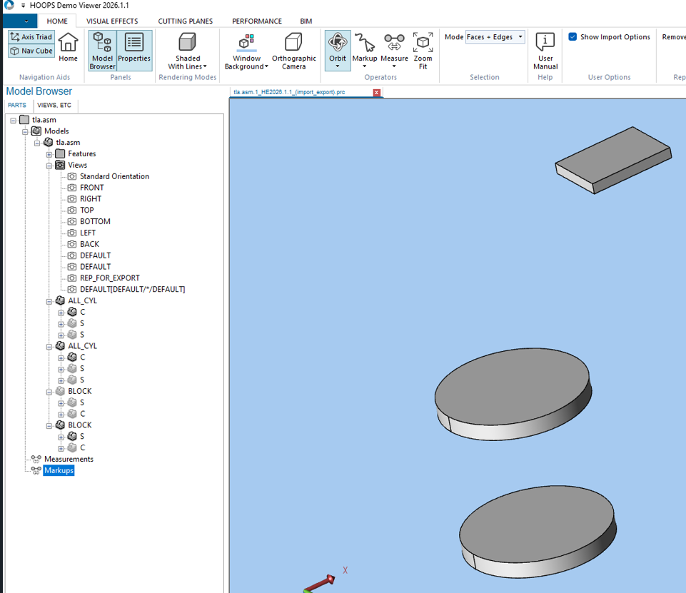 Custom simplified representation converted in HOOPS Demo Viewer 2026.1.1