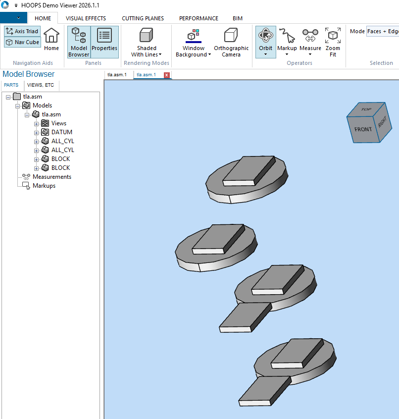 Default simplified representation converted in HOOPS Demo Viewer 2026.1.1
