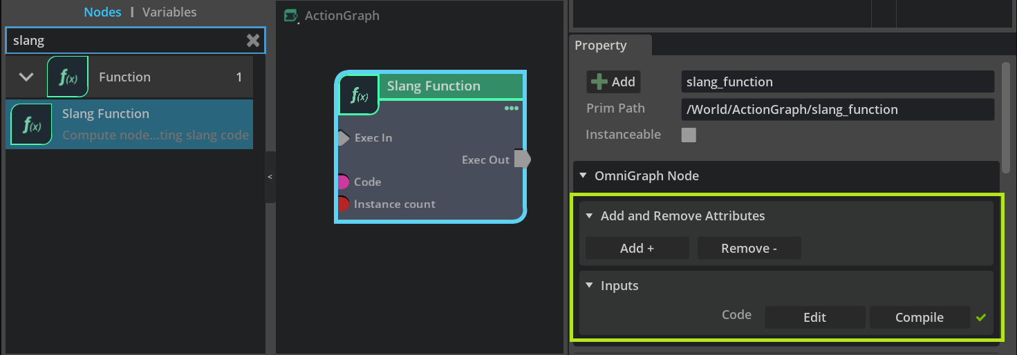 How to use Slang node in OmniGraph — omni.slangnode 105.0.13