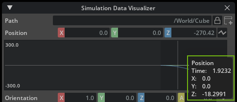 Simulation Data Visualizer Window — Omni Physics