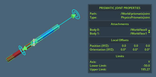 Prismatic joint visualization